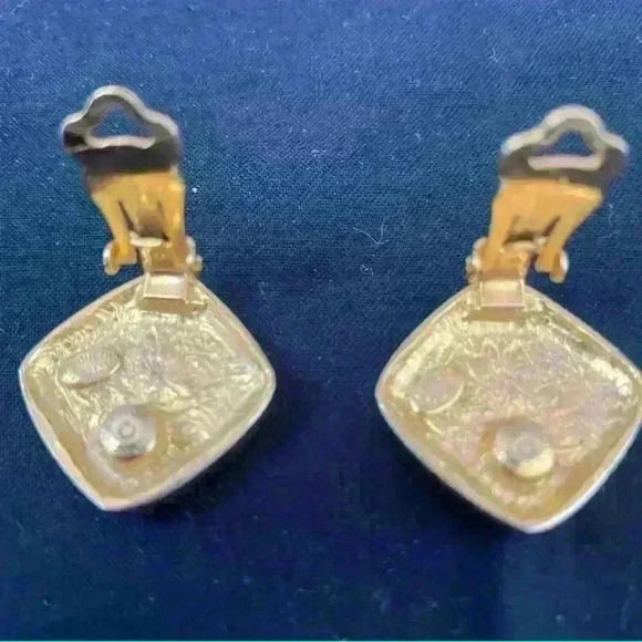 Kenneth Jay Lane KJL Vintage 90's Quality Costume Jewelry Earrings - Picture 3 of 3